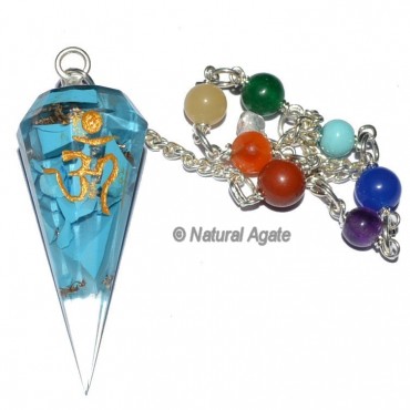 Orgone Turquoise Seven Chakra Pendulum With Om