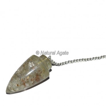 Crystal Quartz Bullet Plane Orgone Pendulum