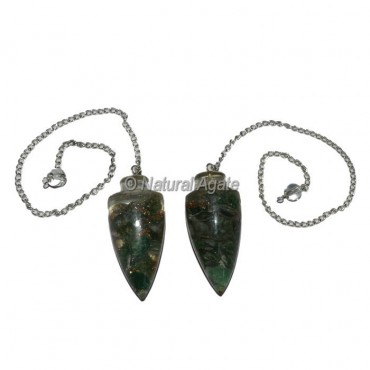 Dark Green Plane Orgone Pendulum