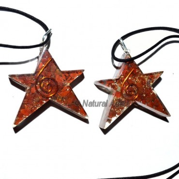 Orgone Jasper Star Pendants With Leather Code