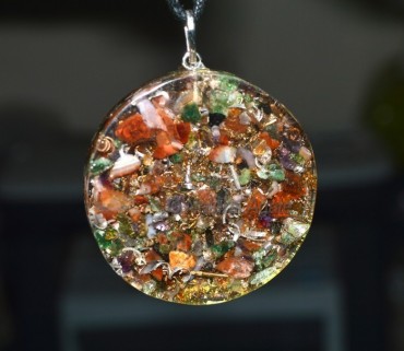 Orgone Seven Chakra Round Pendants With Leather Co