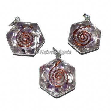 Amethyst David Star Stone Orgone Pendants