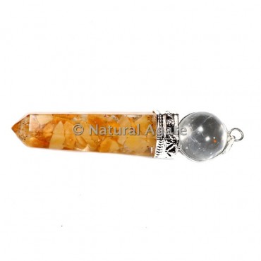 Yellow Aventurine Pencil cap Orgone Pendants