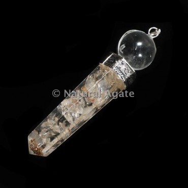 Crystal Quartz Pencil cap Orgone Pendants