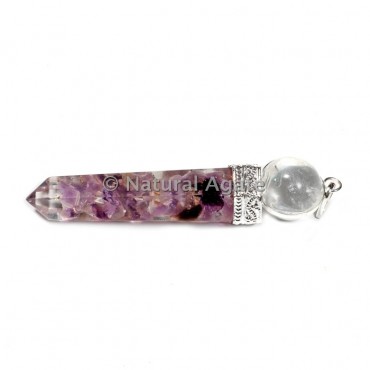 Amethyst Pencil cap Orgone Pendants