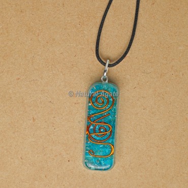 Aquamarine Orgonite Pendants for EMF Protection