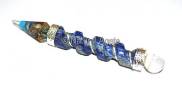 Twisted Wands Orgone With Lapis Lazuli