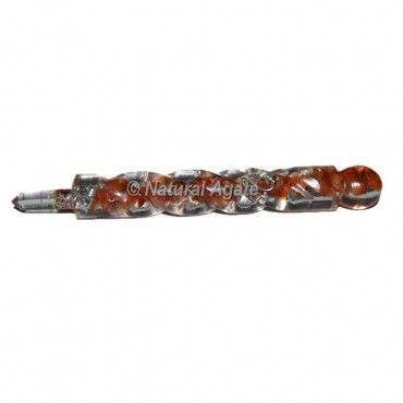 Carnelian Crystal Orgone Healing Wand