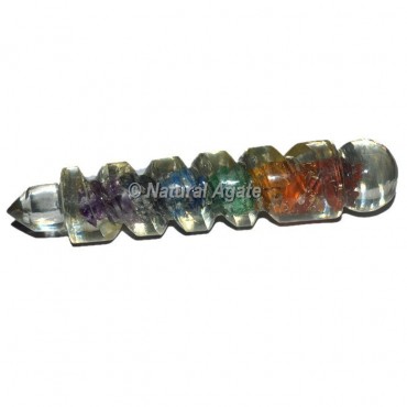 7 Chakra Small Crystal Healing Wand