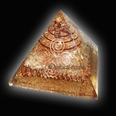 Crystal Quartz With Copper Orgone Pyramid