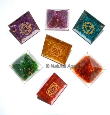 Seven Chakra Small Orgone Pyramids