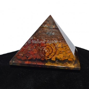Red Jasper-Yellow Jasper Orgonite Pyramid