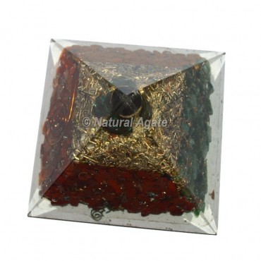 Red Jasper With Green Aventurine Orgonite Pyramid