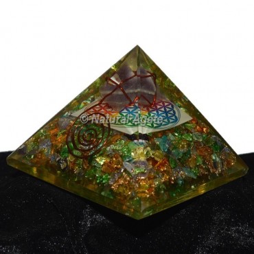 Crystal Chakra Orgonite Pyramid