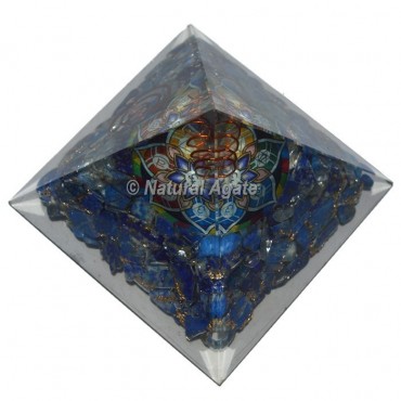 Lapis Lazuli With Sanskrit Symbol Orgone Pyramid