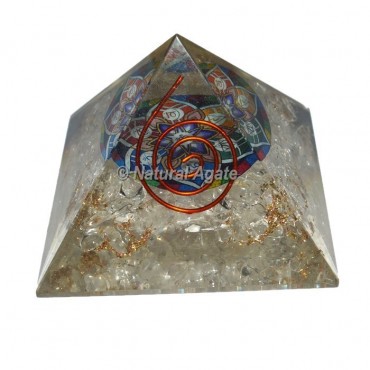 Crystal Quartz With Sanskrit Orgone Pyramid