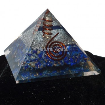 Lapis Lazuli With Silver Brass Orgone Pyramid