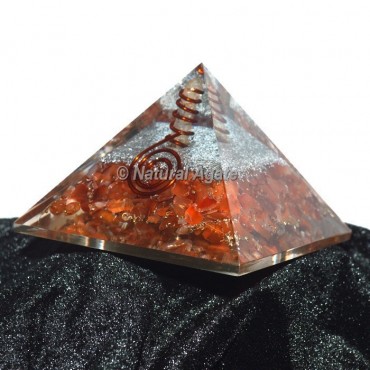 Peach Aventurine With Silver Brass Orgone Pyramid