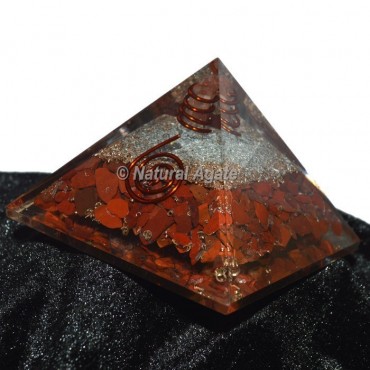 Red Jasper With Silver Orgone Pyramid