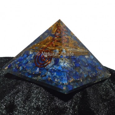 Brass With Lapis Lazuli Orgone Pyramid