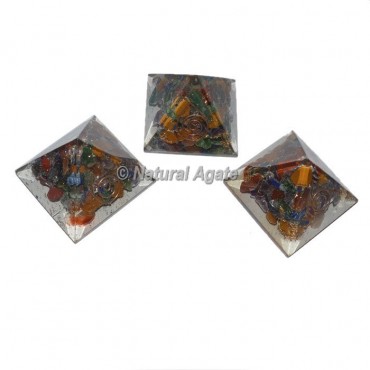 Seven Chakra Small Orgone Pyramid