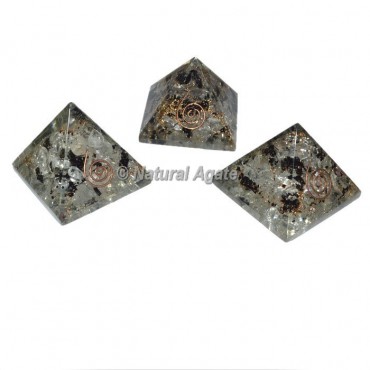 Crystal Quartz With Black Tourmaline Small Orgone Pyramid