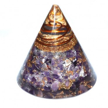 Amethyst Orgone Cone