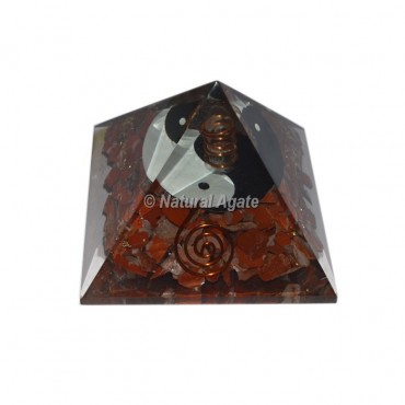 Red Carnelian Ying Yag Orgone Pyramid