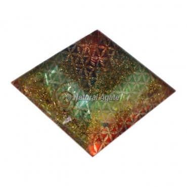 Orgone Chakra Flower Of Life Pyramid