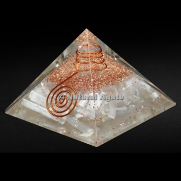 Selenite Orgone Pyramid