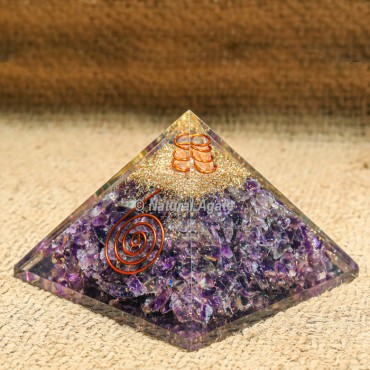 Amethyst EMF protection Orgonite Pyramid