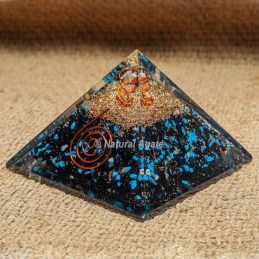 Tourmaline and Turquoise EMF protection Orgonite Pyramid