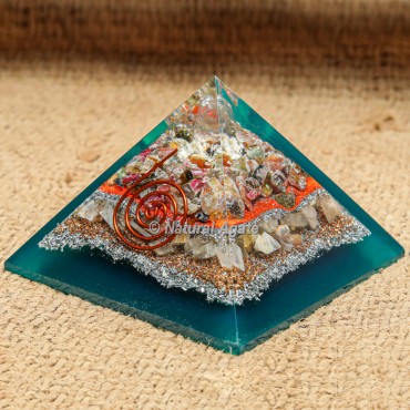 Fancy Tourmaline Orgonite Pyramid EMF protection