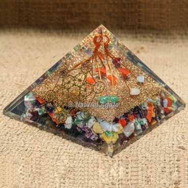 Mix Stones Orgonite Protection Pyramid