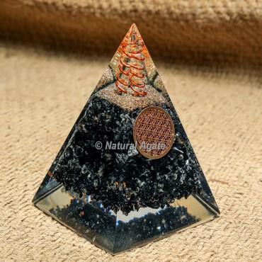 Black Tourmaline Nubian Orgonite Protection Pyramid