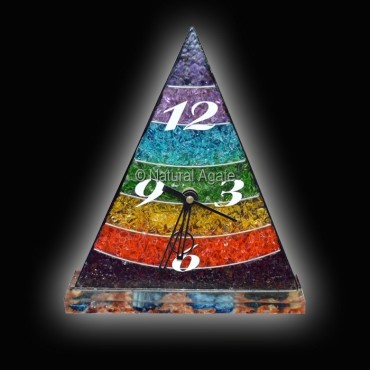 Chakra Orgone Energy Pyramid Clock