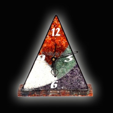 Multi Color Orgone Pyramid Clock