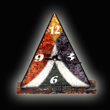 Mix Gemstone Orgone Pyramic Clock