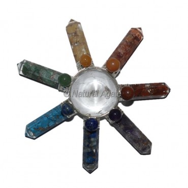 7 Chakra Generator With Crystal Quartz Point