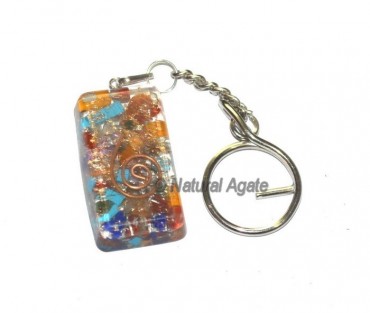 Seven Chakra Rectangle Orgone Keyring