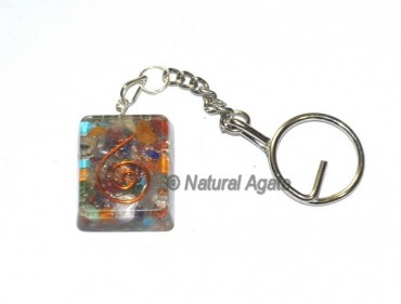 Square Chakra Orgone Keyring