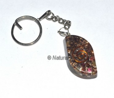 Garnet Eye Shape Orgone Keyring