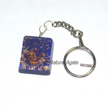 Lapis Lazuli Square Orgone Keyring