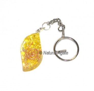 Citrine Eye Shape Orgone Keyring