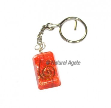 Red Crystals Orgone Keyring