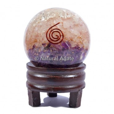 RAC Orgone Sphere With Spiral Reiki with Stand