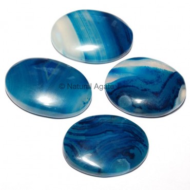 Banded Blue Onyx Oval Cabochon