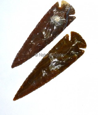 Large Agate Polished Arrowheads