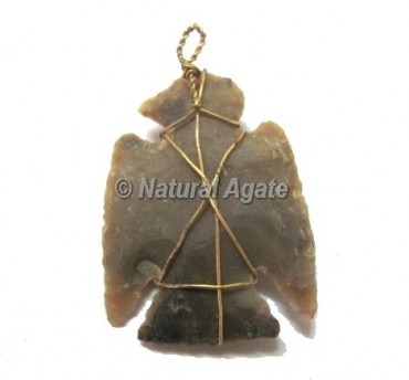 Thunderbird Arrowheads Wrap Pendant