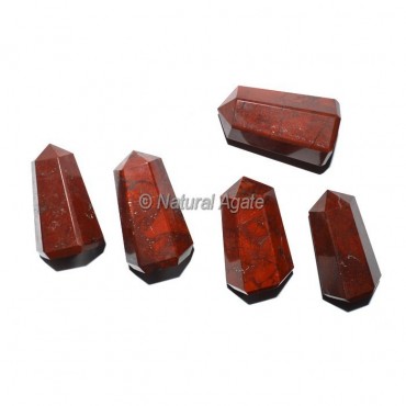 Red Jasper 6 Faceted Obelisk Point